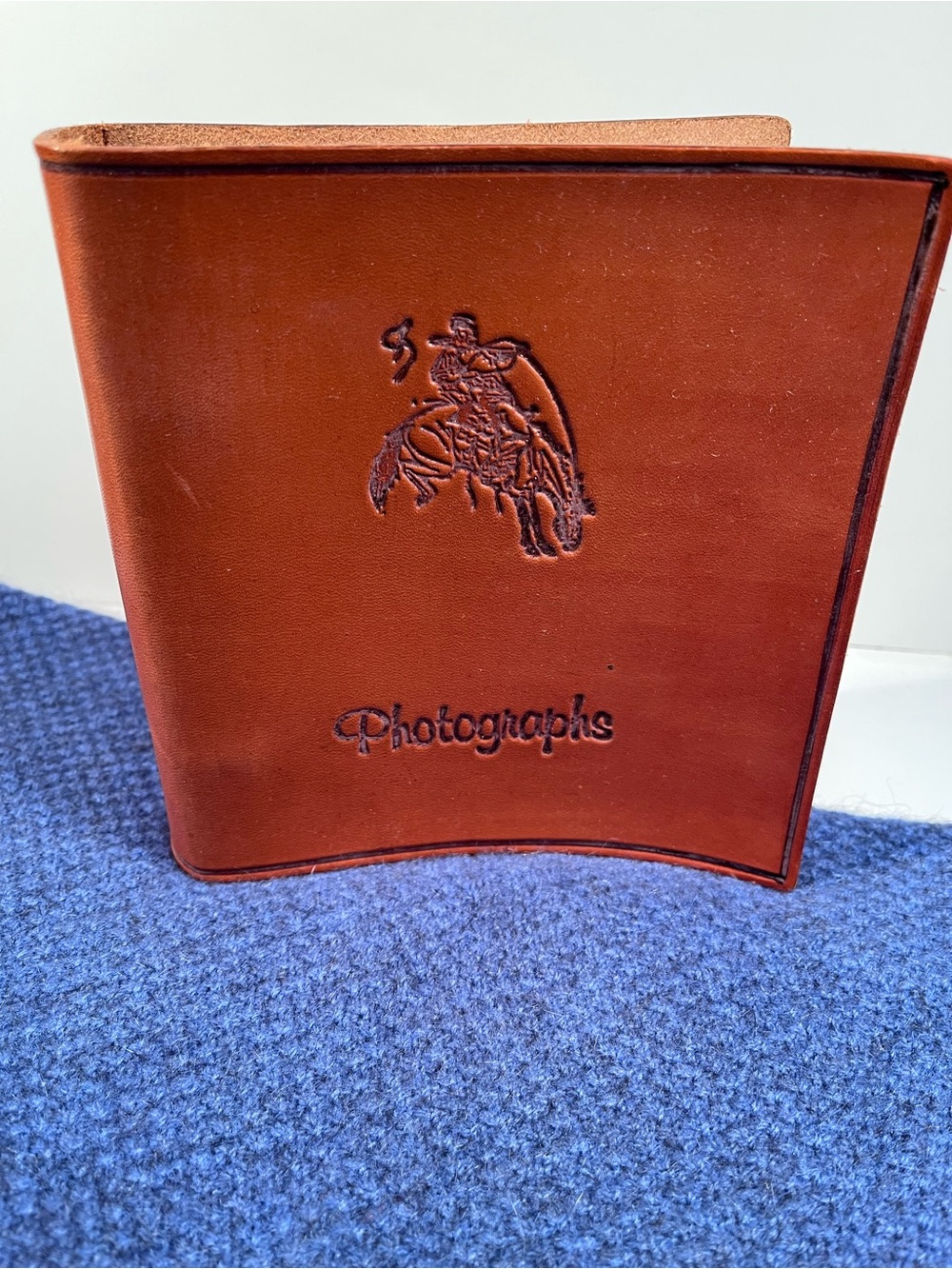 Leather Photographs Wallet Folio in Rich Brown
